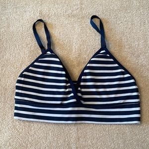 Blue & White striped Sports Bra.